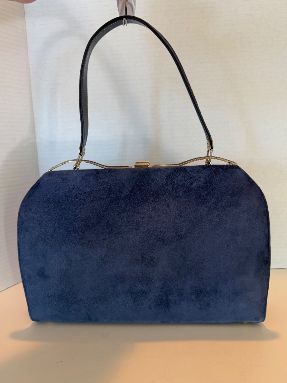 Vintage 1960’s Mar-Shel Suede Handbag Blue - Picture 2 of 14